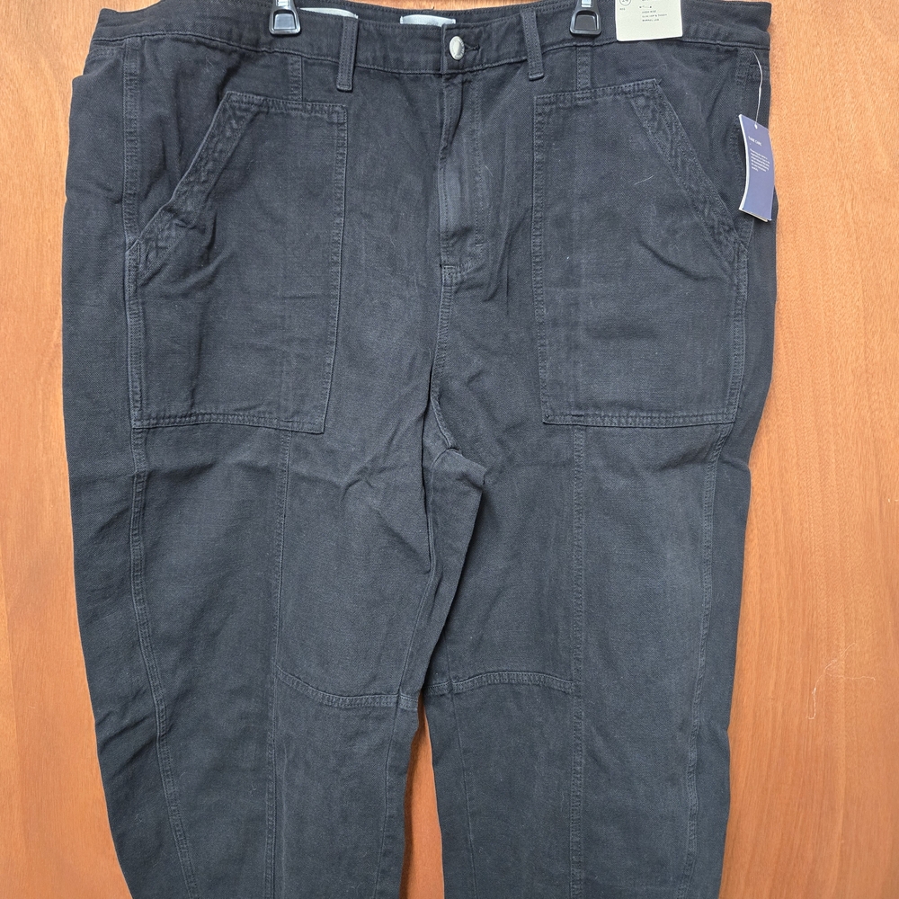 Women's High-Rise Utility Barrel Jeans Black 24R